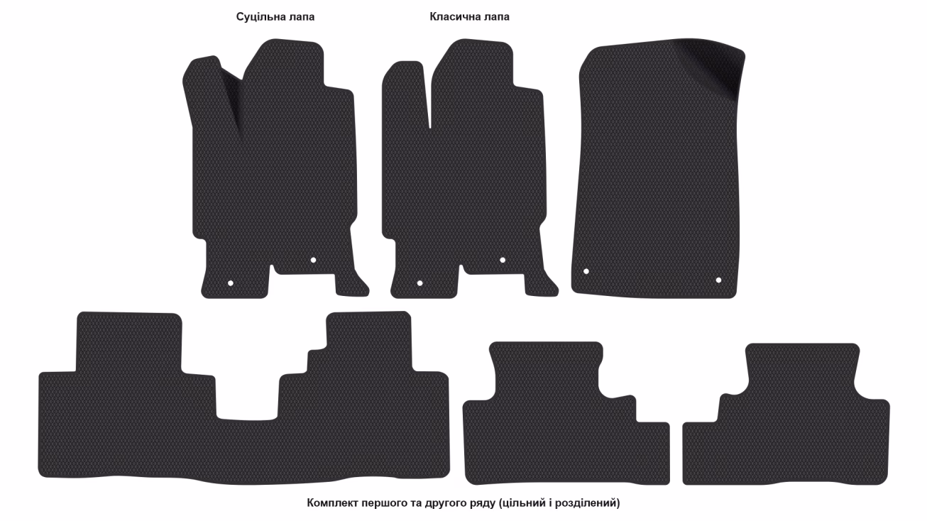 Interior mats for the Acura RDX (TB1) 2009-2012 I generation US Crossover restyling - Фото 2