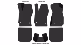 Interior mats for the Audi A4 (B5) 1994-1999 I generation EU Universal pre-restyling - Фото 3