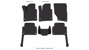 Interior mats for the Audi Q7 (4L) 2005-2015 I generation Crossover 6-seater - Фото 7