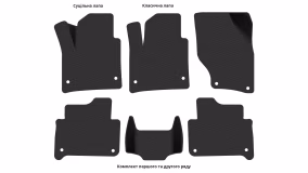 Interior mats for the Audi Q7 (4L) 2005-2015 I generation Crossover 7-seater - Фото 5