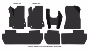 Interior mats for the Citroen Berlingo (B9) 2008-2018 II generation EU Minivan 5-seater Electro - Фото 2