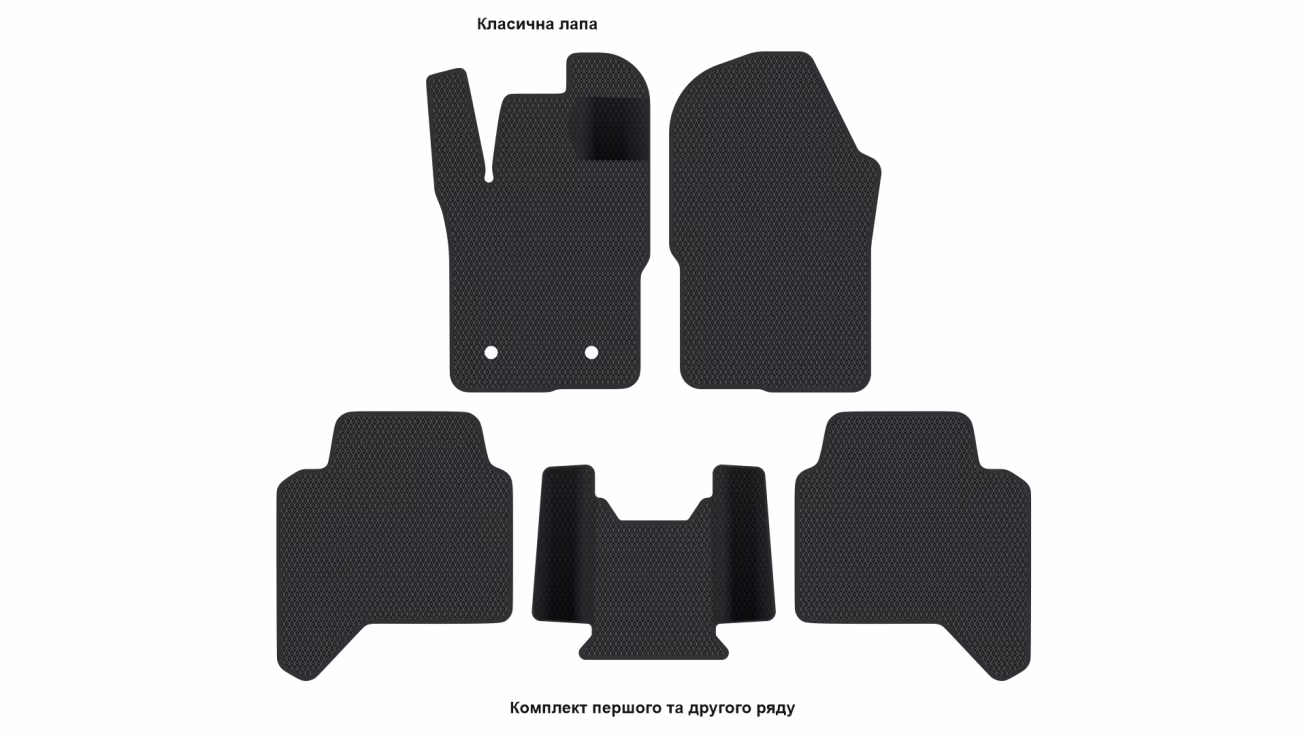 Interior mats for the Ford Ranger P703 (T6.2) 2022-… IV generation US Pickup 4-door Double Cab - Фото 2