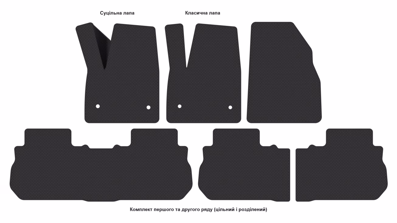 Interior mats for the GMC Acadia 2016-2023 II generation US Crossover 7-seater - Фото 2