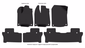 Interior mats for the Honda Pilot 2015-2018 III generation US Crossover pre-restyling 8-seater - Фото 7