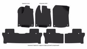Interior mats for the Honda Pilot Elite 2015-2022 III generation US Crossover 7-seater - Фото 6