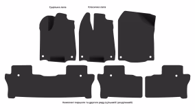 Interior mats for the Honda Pilot 2018-2022 III generation US Crossover restyling 8-seater - Фото 6