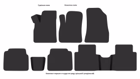 Interior mats for the Hyundai Santa Fe (SM) 2001-2006 I generation EU Crossover - Фото 3