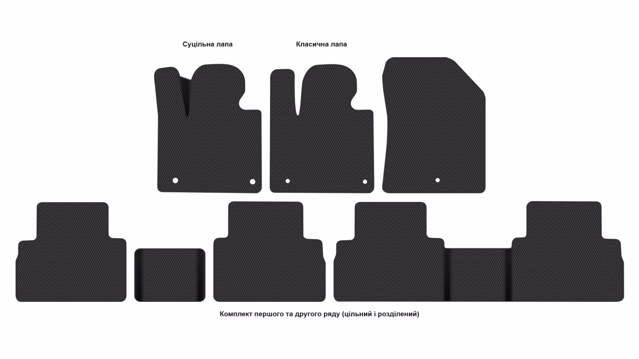 Interior mats for the Hyundai Santa Fe (TM) 2020-2023 IV generation EU Crossover restyling 7-seater - Фото 2