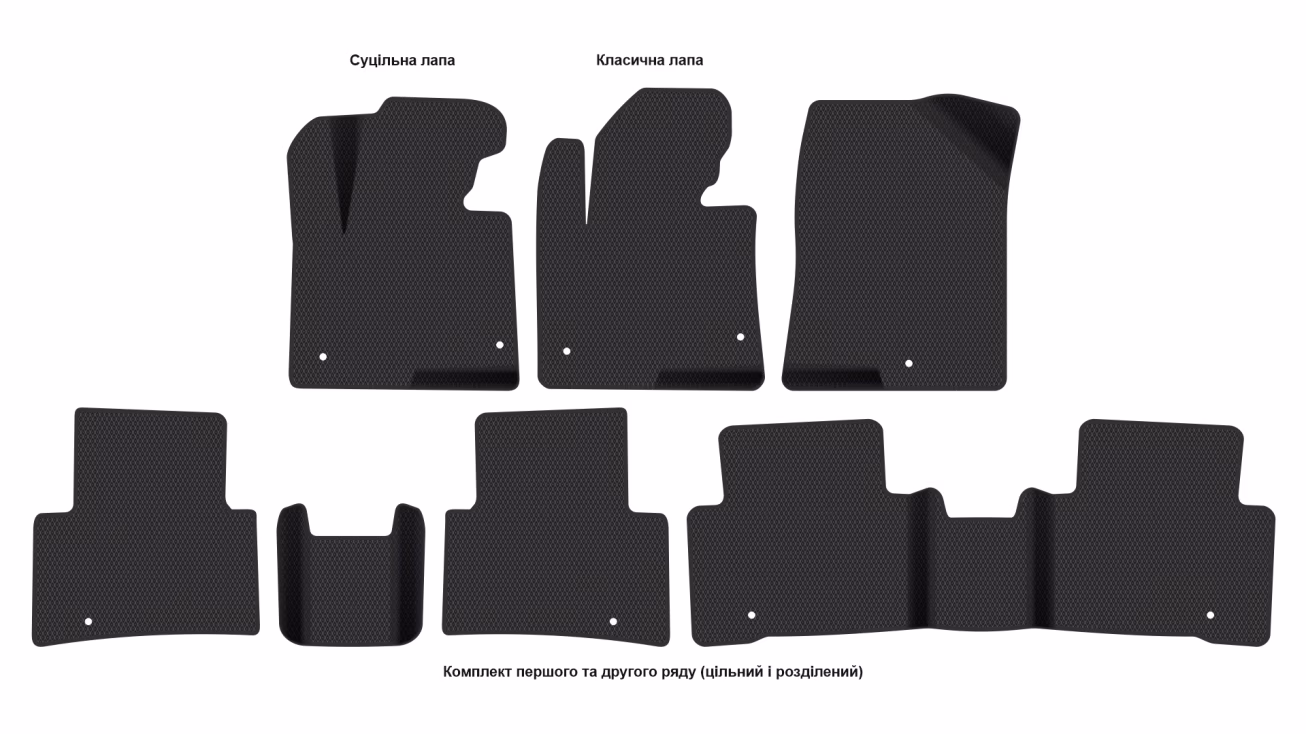 Interior mats for the Hyundai Santa Fe (DM) 2012-2018 III generation KR Crossover 7-seater - Фото 2