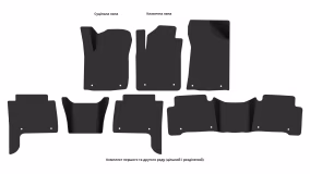 Interior mats for the Infiniti QX80 2018-2024 I generation JP Crossover restyling 7-seater - Фото 2
