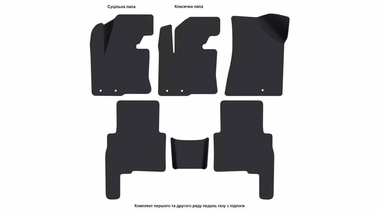 Interior mats for the Kia Sorento (XM) 2009-2012 II generation Crossover pre-restyling 7-seater - Фото 2
