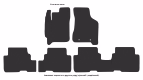 Interior mats for the Kia Carens (RS) 1999-2006 I generation EU Minivan 7-seater - Фото 5