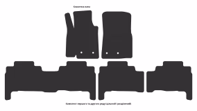 Interior mats for the Lexus LX 570 (URJ200) 2012-2022 III generation EU Crossover restyling 5-seater - Фото 3
