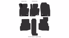 Interior mats for the Mazda CX-9 (TC) 2016-… II generation Crossover 6-seater - Фото 7