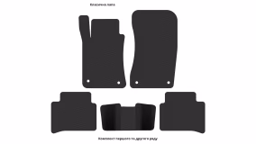 Interior mats for the Mercedes-Benz C 219 CLS-Class 2004-2010 I generation EU Sedan - Фото 3