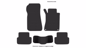 Interior mats for the Mercedes-Benz W209 CLK-Class 2002-2009 II generation EU Coupe right-hand - Фото 2