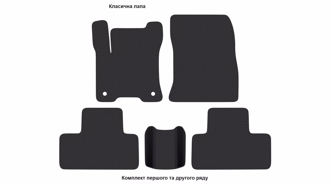 Interior mats for the Mercedes-Benz EQB-Class (X243) 2021-… I generation EU Crossover 7-seater - Фото 2
