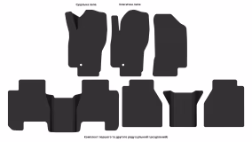 Interior mats for the Nissan Navara D40 2004-2015 III generation EU Pickup 4-door King Cab - Фото 2