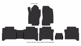 Interior mats for the Nissan Navara D22 1998-2005 II generation EU Pickup 4-door Double Cab - Фото 2