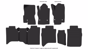 Interior mats for the Nissan Navara D40 2004-2015 III generation EU Pickup 4-door right-hand Double Cab - Фото 2