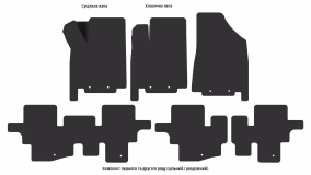 Interior mats for the Nissan Pathfinder R52 2012-2021 IV generation Crossover 5-seater - Фото 3