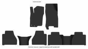 Interior mats for the Nissan Navara NP300 D23 2014-2025 IV generation EU Pickup 4-door - Фото 3