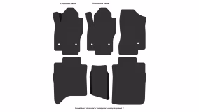 Interior mats for the Nissan Navara D40 2010-2015 III generation EU Pickup restyling 4-door Double Cab - Фото 2