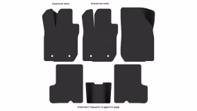 Interior mats for the Renault Logan MCV 2008-2012 I generation EU Universal restyling 7-seater - Фото 7