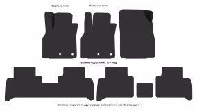 Interior mats for the Renault Grand Scenic 2009-2016 III generation EU Minivan 7-seater - Фото 7