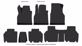 Interior mats for the Renault Kangoo 2013-2021 II generation EU Minivan restyling 5-door 5-seater - Фото 5