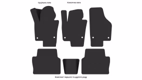 Interior mats for the Seat Alhambra 2010-2015 II generation EU Minivan pre-restyling 7-seater - Фото 3
