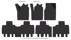 Interior mats for the Seat Alhambra 2000-2010 I generation EU Minivan restyling 7-seater - Фото 3