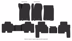 Interior mats for the SsangYong Actyon Sports 2006-2018 I generation EU Pickup 4-door - Фото 2