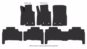 Interior mats for the Toyota Land Cruiser 200 2012-2021 IX generation EU Crossover restyling 7-seater - Фото 5