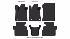 Interior mats for the Toyota Sequoia SR5 2017-2022 II generation US Crossover restyling 8-seater - Фото 6