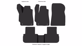 Interior mats for the Toyota Highlander XU40 2008-2013 II generation US Crossover 7-seater - Фото 4