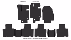 Interior mats for the Toyota Highlander XU70 2019-… IV generation EU Crossover 7-seater Hybrid - Фото 7