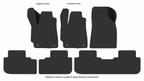 Interior mats for the Toyota Highlander XU40 2008-2013 II generation EU Crossover 7-seater - Фото 5