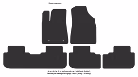 Interior mats for the Toyota Highlander XU40 2008-2013 II generation EU Crossover 7-seater Hybrid - Фото 4