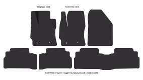 Interior mats for the Toyota Verso 2009-2018 I generation EU Minivan 5-seater - Фото 4