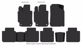 Interior mats for the Toyota Camry XV50 2011-2014 VII generation Sedan pre-restyling - Фото 5