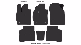 Interior mats for the Toyota Prius ZVW30 2009-2015 III generation Liftback Hybrid/Plug in Hybrid - Фото 3