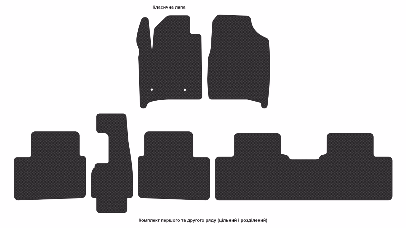 Interior mats for the Toyota Avensis Verso 2001-2009 I generation EU Minivan 7-seater - Фото 2