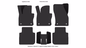 Interior mats for the Volkswagen Tiguan Mk2 2016-2020 II generation US Crossover pre-restyling 5-seater - Фото 2