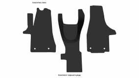Interior mats for the Volkswagen T6 Multivan 2015-2022 VI generation EU VAN 5-door 7-seater - Фото 2