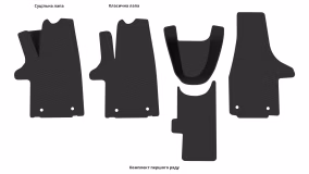 Interior mats for the Volkswagen T5 Multivan 2003-2015 V generation EU VAN 5-door - Фото 4