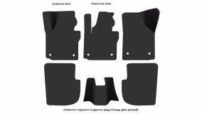 Interior mats for the Volkswagen Caddy (2K) MAXI 2004-2015 III generation EU Minivan pre-restyling 4-door - Фото 5