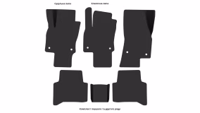 Interior mats for the Volkswagen Touran 5T 2015-… II generation EU Minivan 7-seater - Фото 3