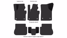 Interior mats for the Volkswagen Caddy (2K) 2004-2015 III generation EU Minivan pre-restyling 5-seater - Фото 7