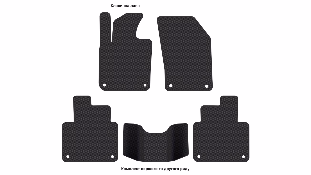 Interior mats for the Volvo V90 2016-2024 II generation EU Universal - Фото 2